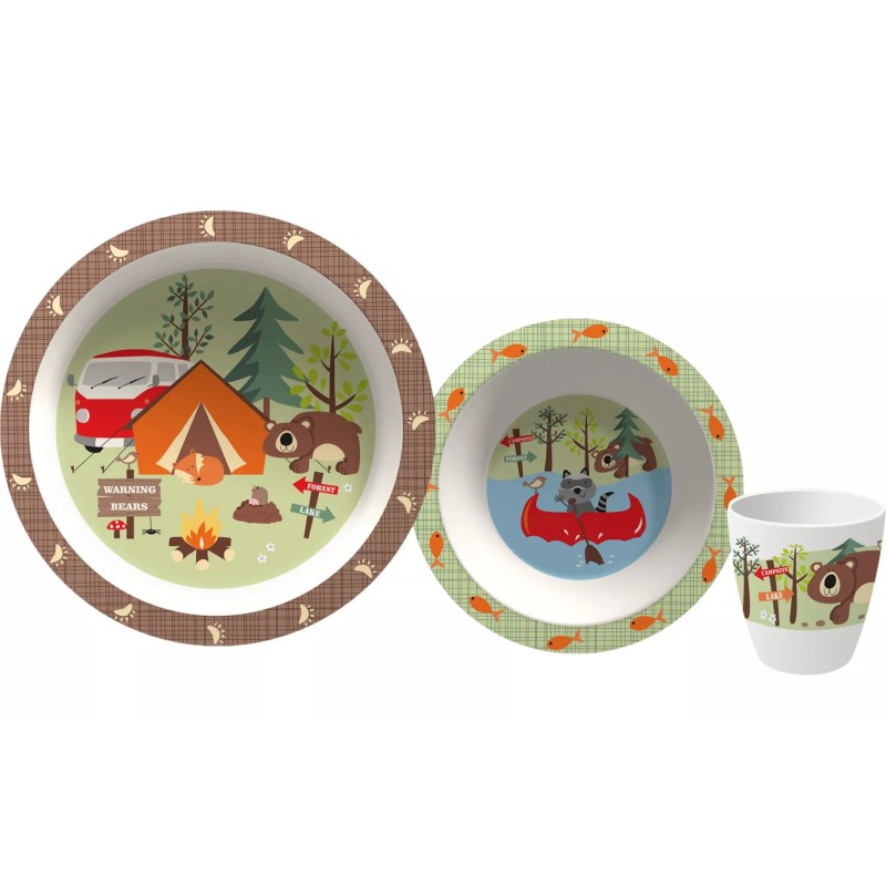 Vajilla infantil de 3 piezas Adventure Kids Line Gimex