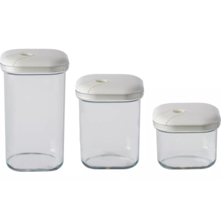 Set de 3 tarros de almacenaje blanco Omada
