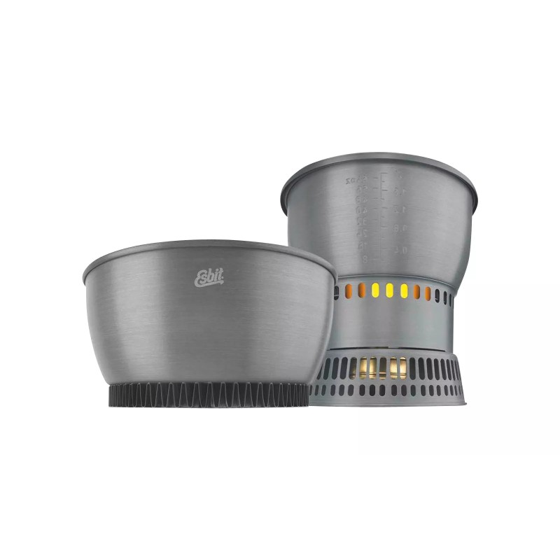Juego de cocina compacta de camping sin revestimiento antiadherente aluminio anodizado duro 2.35L Spiritus Esbit