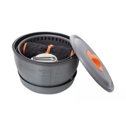 Juego de cocina compacta de camping sin revestimiento antiadherente aluminio anodizado duro 2.35L Spiritus Esbit