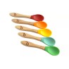 Juego de 5 cucharas infantiles de bambú y silicona Pandoo