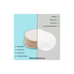 Almohadillas desmaquillantes lavables de celulosa de madera y algodón 10 piezas Chinchilla