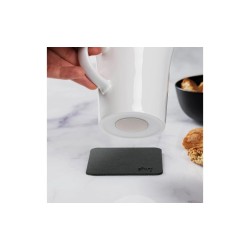 Juego de 2 tazas manéticas de porcelana para Expresso incl. posavasos de nano gel metálico 270 ml negro Silwy®