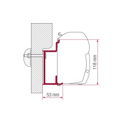 Fiamma Eura Mobil Karmann awning adapter wall mounting