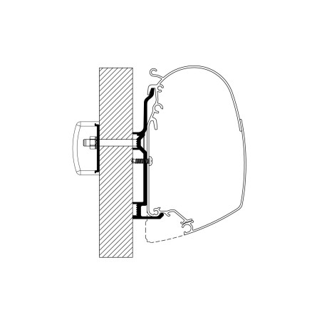 Adaptador de toldo Thule Bürstner 2017 montaje en pared