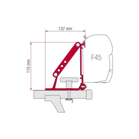 Fiamma Bracket Kit Car F35 Pro Montaje en techo