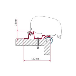 Fiamma Wohnwagen-Vorzelt-Adapterkit für Standard-Dachmontage