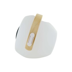 LED lamp with bluetooth speaker and wooden handle