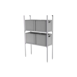 Longitudinal aluminum shelf system for rear garage 85x31x130cm