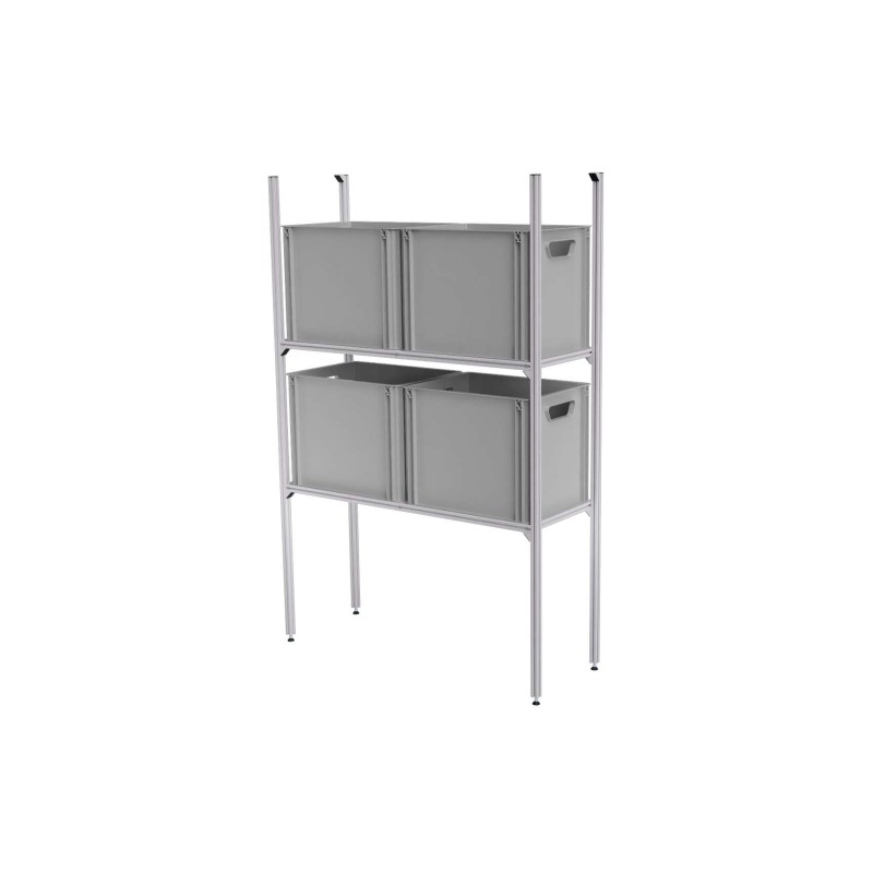 Sistema de estanterías de aluminio longitudinal para garaje trasero 85x31x130cm