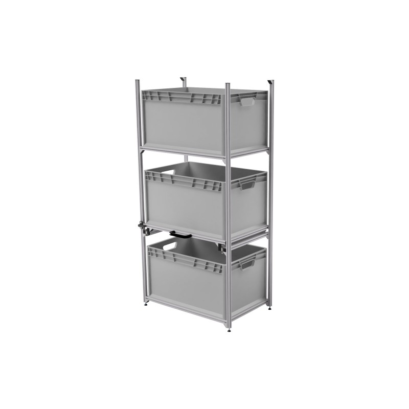 Cross 64 shelf system with SYS telescopic shelf