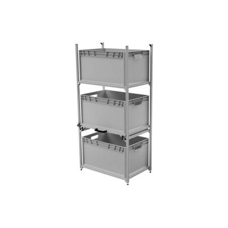 Cross 64 shelf system with SYS telescopic shelf