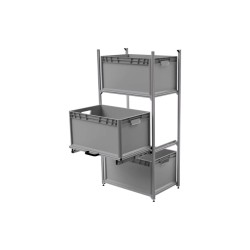 Cross 64 shelf system with SYS telescopic shelf