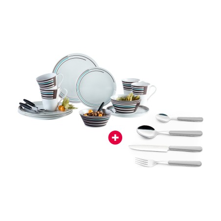 Vajilla Berger Stripes set 16 you. Includes 16-piece Brezza Stainless Steel Cuberry.