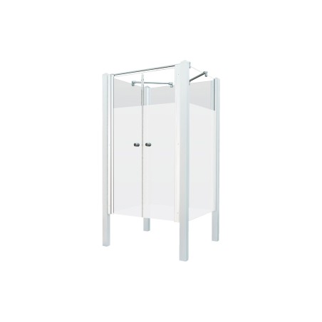 Set doccia da giardino / doccia esterna chiusa con porta pieghevole bianca