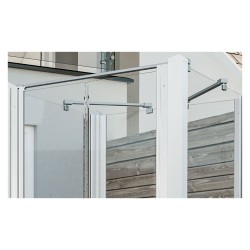 Set doccia da giardino / doccia esterna chiusa con porta pieghevole bianca