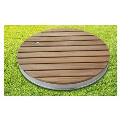 Ducha de jardín / ducha de suelo madera redonda