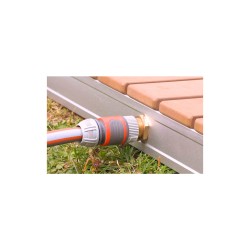 Garden shower / floor shower round wood