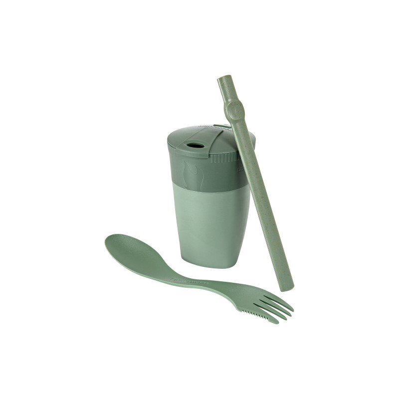 Vaso LightMyFire ReKit with straw and covered with bioplastic Sandygreen