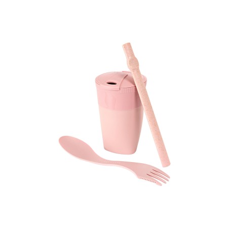 Vaso Light MyFire ReKit avec paille et recouvert de Dustypink bioplastique