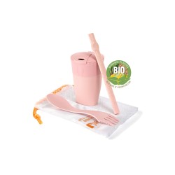 Vaso Light MyFire ReKit avec paille et recouvert de Dustypink bioplastique