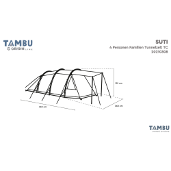 Tambu Suti TC Carpa túnel familiar para 4 personas azul marino