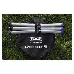 Griglia di gas Cadac CarriChef 50 mbar con barbecue/flat, portaerba e coperchio