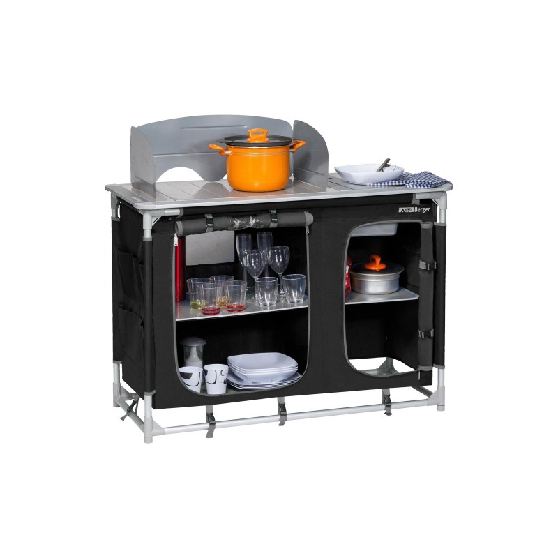 Camping kitchen Berger with black sink