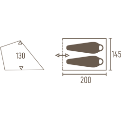 Carpa de techo Tambu Yano para 2 personas marrón