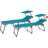 Berger Slimline Dreibein Sonnenliegen Set 2 Stück Hellblau