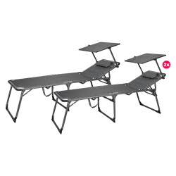 Game of tripode sunbeds Berger Slimline 2 light blue pieces