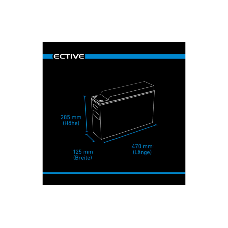 Batería de alimentación Ective LC 200 Slim12 V LiFePO4 Litio 200 Ah