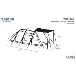 Tambu Poribar Carp family tunnel 5 people navy blue