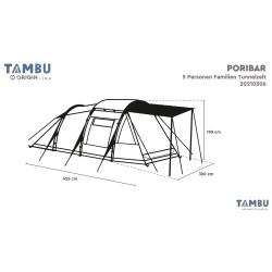 Tambu Poribar Carpa túnel familiar 5 personas azul marino