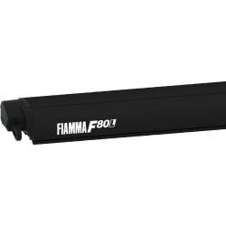 Toldo Fiamma F80L Deep Black con montaje en techo 450 gris