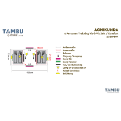 Tambu Agnikunda Comfort Vis à Vis 4-Personen Trekking-Tunnelzelt Braun