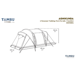 Tambu Agnikunda Comfort Vis à Vis Magasin de tunnels de trekking pour 4 personnes brunes