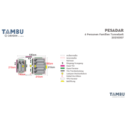 Tambu PesadarTunnel familiare per 6 persone blu navy