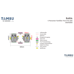 Tambu Bara Vis à Vis Familienzelt 4 Personen marineblau