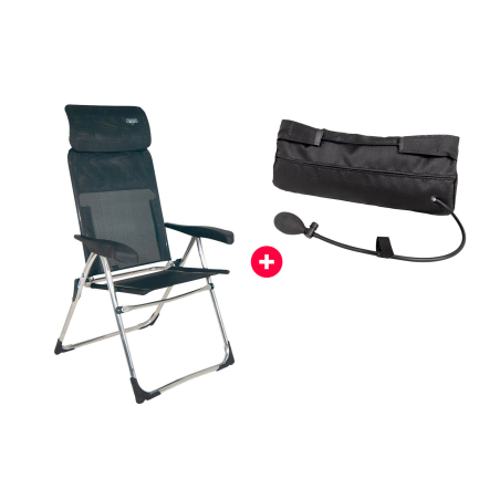 Crespo Set AL/213-C aluminum folding chair + lumbar cushion