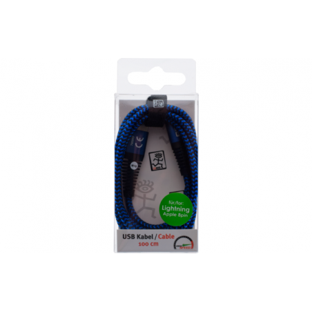 USB cable 2Go Apple 8 pin 1 meter blue