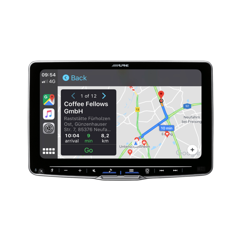 9inch Alpine screen. Apple CarPlay Wireless and Android Auto