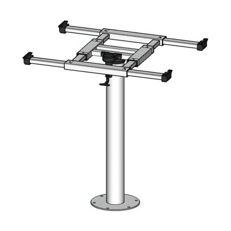 Columna de mesa con giro y desplazamiento H730mm Alu