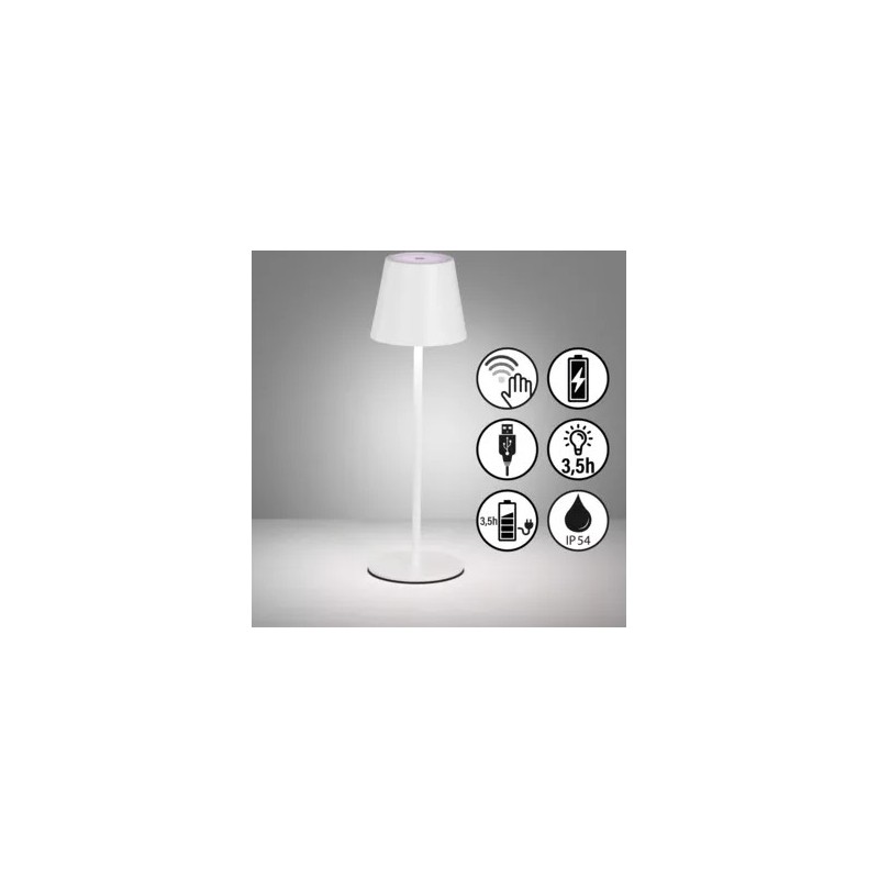 038 Mesa de exterior Easy a pilas con luz blanca arena