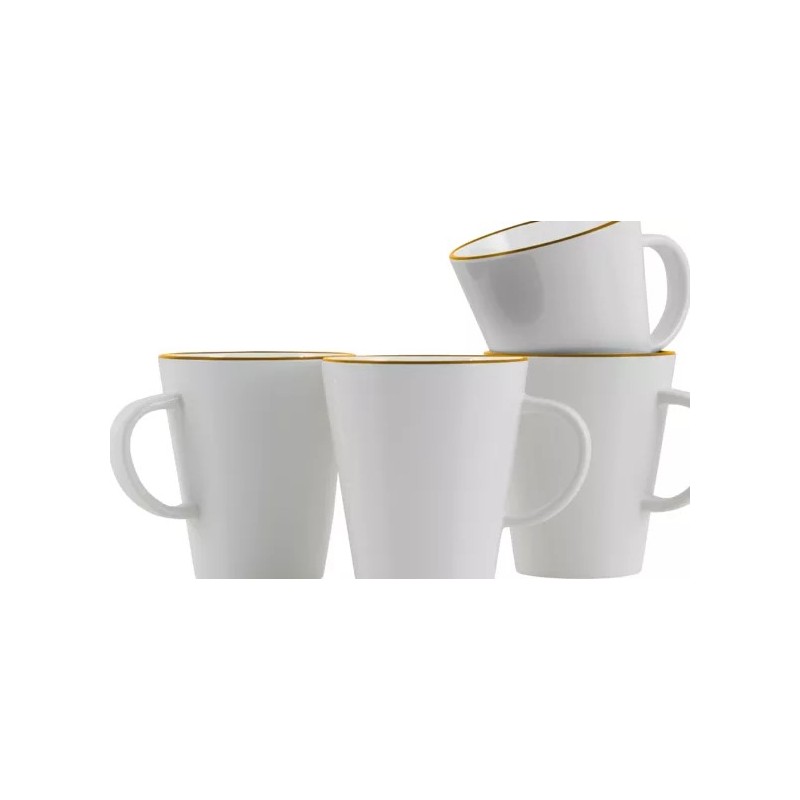 168 imex - Linea Line - taza con asa - dorado - 350 ml - 4 piezas