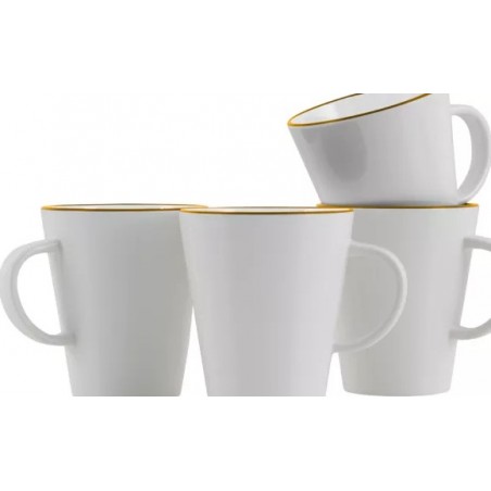 168 imex - Linea Line - taza con asa - dorado - 350 ml - 4 piezas