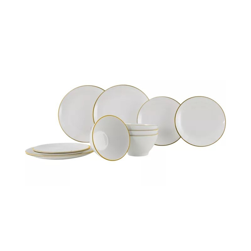 236 Juego de vajilla Gimex Linea Line 12 piezas. oro