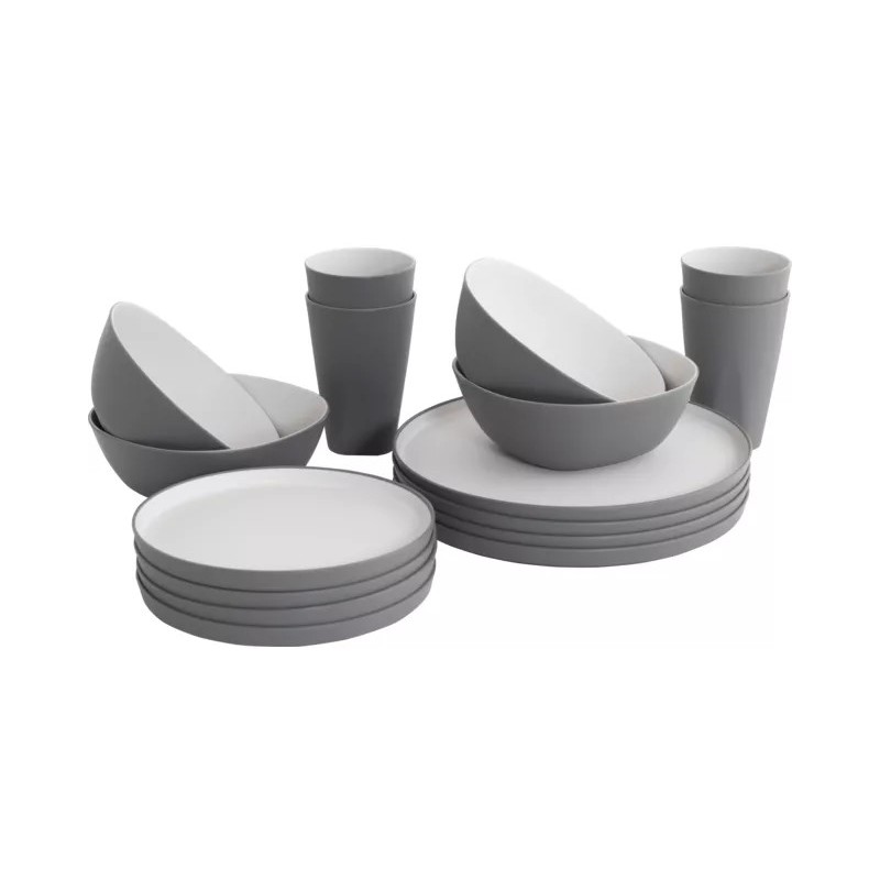 397 Vajilla Outwell Gala para 4 personas, gris niebla