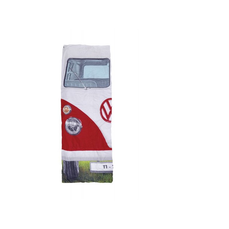 VW Bus T1 saco de dormir individual 180 x 75 cm rojo
